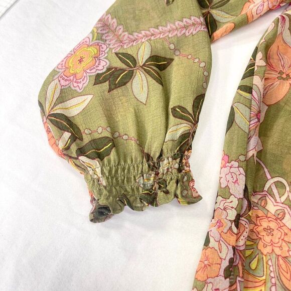SOHO JEANS NY&CO | Women's Floral Blouse| Floral Sheer Top Size Medium - Picture 9 of 14